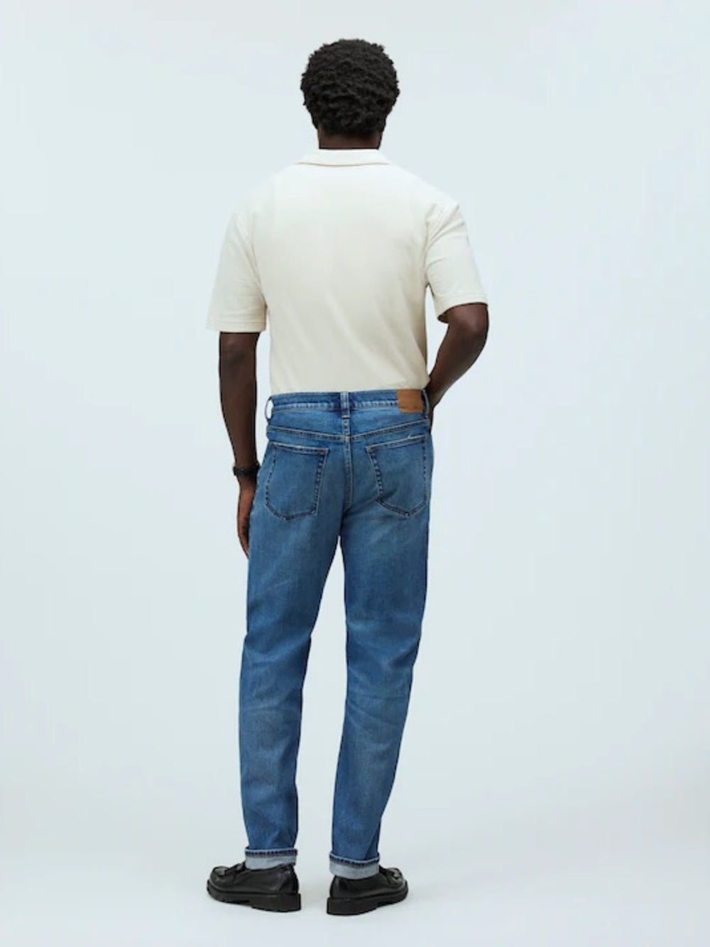 Madewell Men's Blue Washed Straight Jeans - Picture 3 of 11